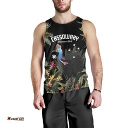 Personalised Australia Cassowary Men Tank Top Dinosaur Bird - Rainforest Vibes