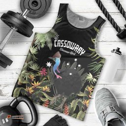Personalised Australia Cassowary Men Tank Top Dinosaur Bird - Rainforest Vibes