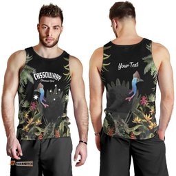 Personalised Australia Cassowary Men Tank Top Dinosaur Bird - Rainforest Vibes