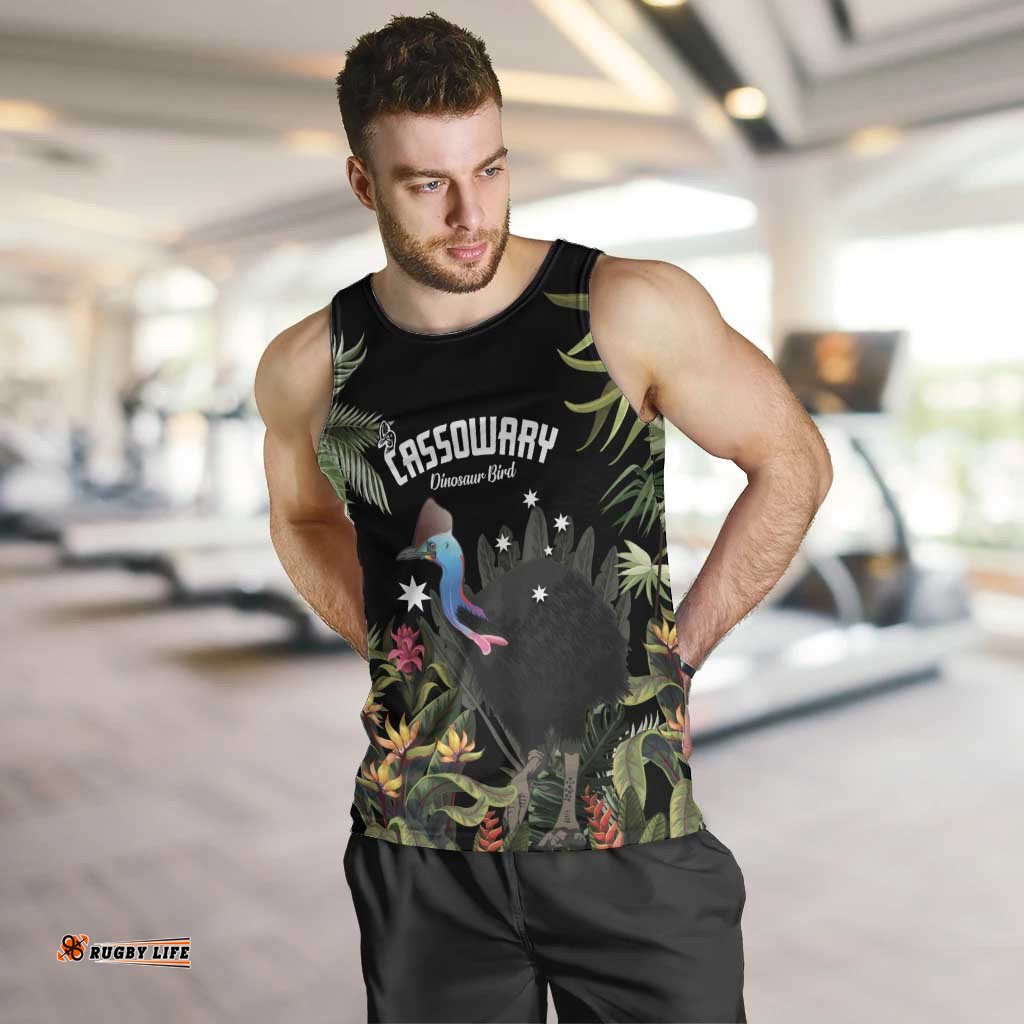 Personalised Australia Cassowary Men Tank Top Dinosaur Bird - Rainforest Vibes