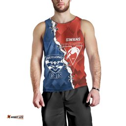 Custom Swans And Cats Football Men Tank Top 2024 Together Dynamic Version