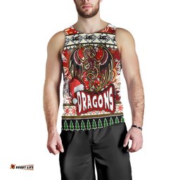 Australia Dragons Christmas Men Tank Top - Xmas Dragon Christmas Balls, Snowflake With Aboriginal Inspired Patterns Men Tank Top