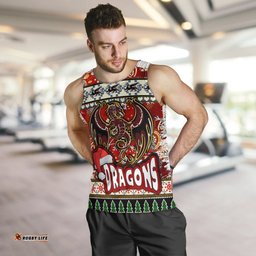 Australia Dragons Christmas Men Tank Top - Xmas Dragon Christmas Balls, Snowflake With Aboriginal Inspired Patterns Men Tank Top