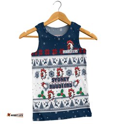 Sydney Roosters Christmas Custom Men Singlet - Special Ugly Christmas Men Singlet