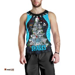 Cronulla-Sutherland Sharks Christmas Men Tank Top - Cronulla-Sutherland Sharks Aboriginal Inspired Xmas Team 15 Players Men Tank Top