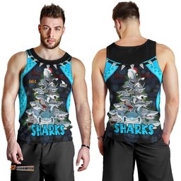 Cronulla-Sutherland Sharks Christmas Men Tank Top - Cronulla-Sutherland Sharks Aboriginal Inspired Xmas Team 15 Players Men Tank Top
