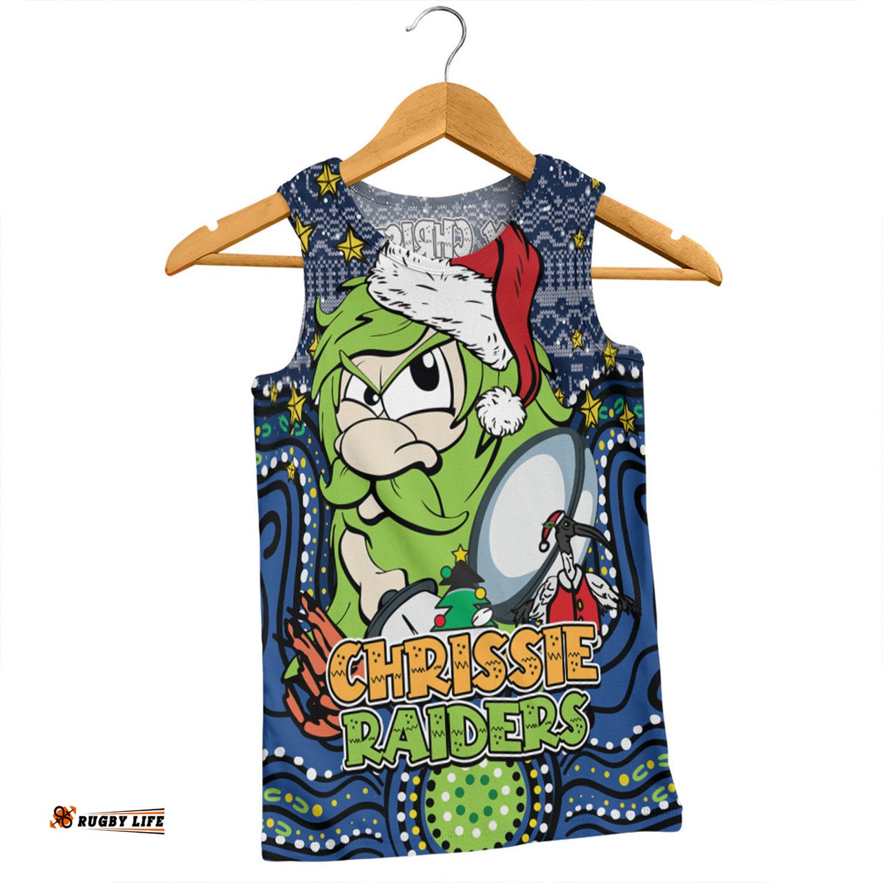 Canberra Raiders Christmas Custom Men Singlet - Christmas Knit Patterns Vintage Jersey Ugly Men Singlet
