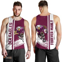 Manly Warringah Sea Eagles Men's Tank Top - Manly Warringah Sea Eagles Mascot Quater Style