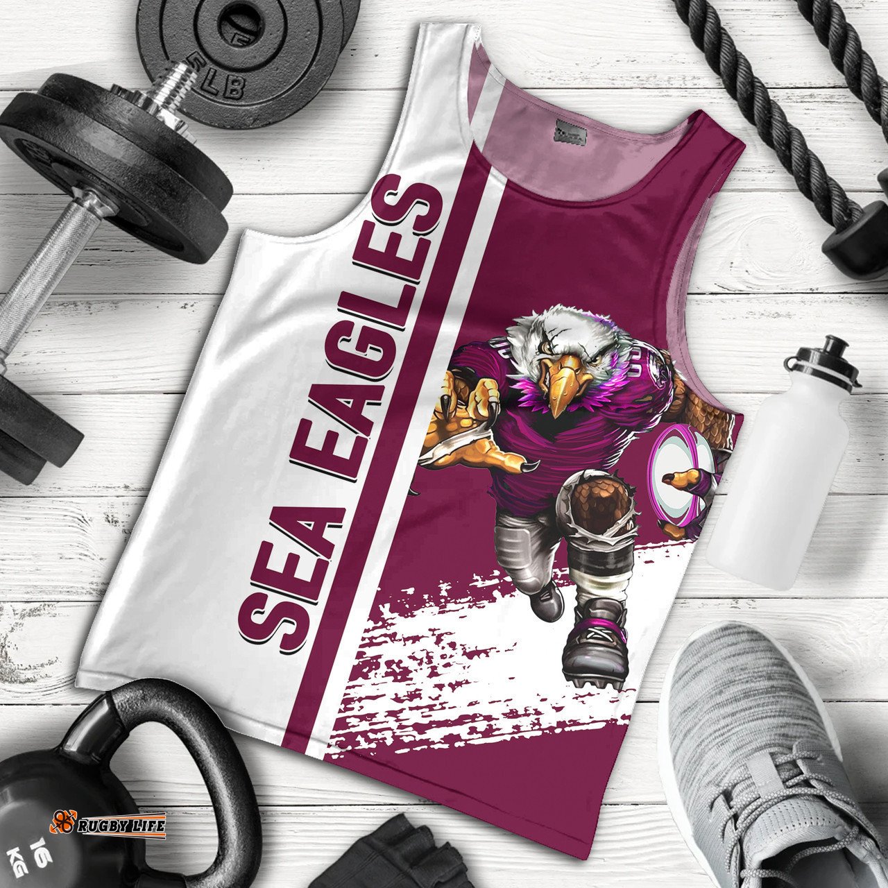 Manly Warringah Sea Eagles Men's Tank Top - Manly Warringah Sea Eagles Mascot Quater Style