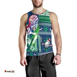 New Zealand Warriors Men Tank Top - Christmas Snowflakes New Zealand Warriors Mascot Men Tank Top