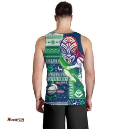 New Zealand Warriors Men Tank Top - Christmas Snowflakes New Zealand Warriors Mascot Men Tank Top