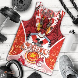 St. George Illawarra Dragons Custom Men Tank Top - Saints With Aboriginal Inspired Dot Art Tank Top