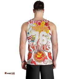 St. George Illawarra Dragons Custom Men Tank Top - Saints With Aboriginal Inspired Dot Art Tank Top