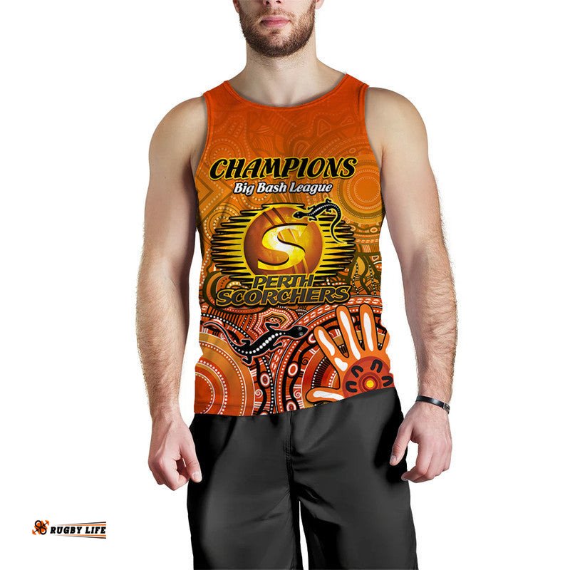(Custom Personalised) Perth Scorchers Champions Men Tank Top Lizard Indigenous Aboriginal