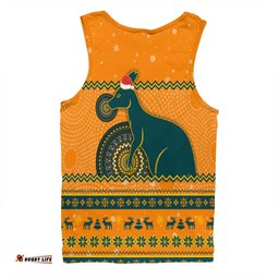 Australia Wallabies Christmas Custom Men Singlet - Ugly Xmas And Aboriginal Patterns For Die Hard Fan Men Singlet