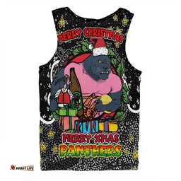 Penrith Panthers Christmas Custom Men Singlet - Merry Christmas Our Beloved Team With Aboriginal Dot Art Pattern Men Singlet