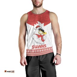 AFL Sydney Christmas Personalised Men Tank Top with Swans Mascot Simple Style