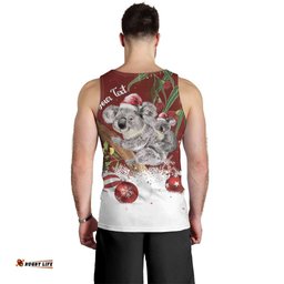 Personalised Aussie Christmas Men Tank Top Mom & Baby Koala