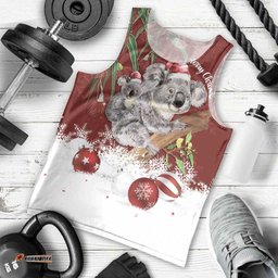 Personalised Aussie Christmas Men Tank Top Mom & Baby Koala