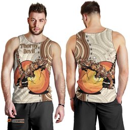 Thorny Devil Australia Men Tank Top Baby Moloch Horridus With Ants - Aboriginal Art