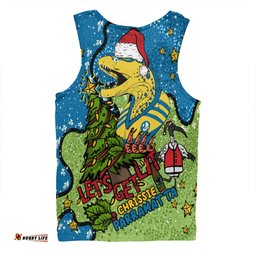 Parramatta Eels Christmas Custom Men Singlet - Let's Get Lit Chrisse Pressie Men Singlet