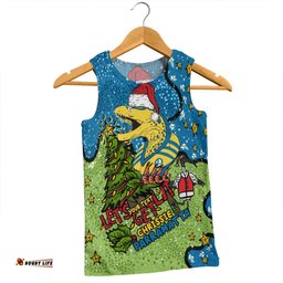 Parramatta Eels Christmas Custom Men Singlet - Let's Get Lit Chrisse Pressie Men Singlet
