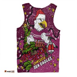 Manly Warringah Sea Eagles Christmas Custom Men Singlet - Let's Get Lit Chrisse Pressie Men Singlet
