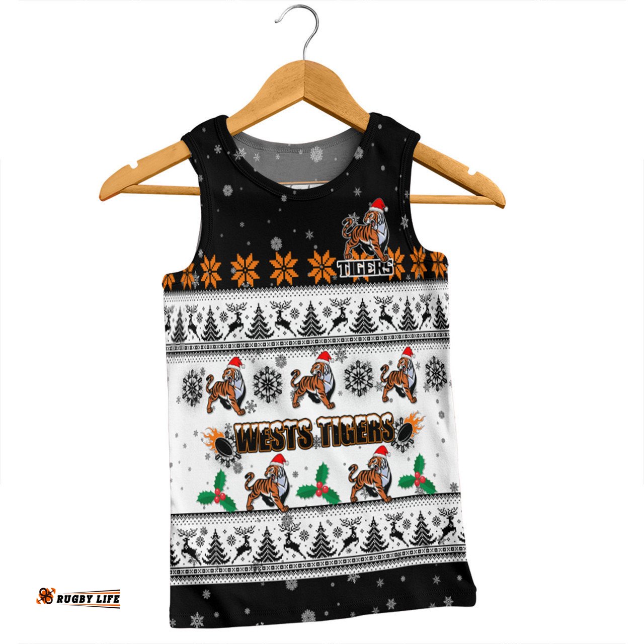 Wests Tigers Christmas Custom Men Singlet - Special Ugly Christmas Men Singlet