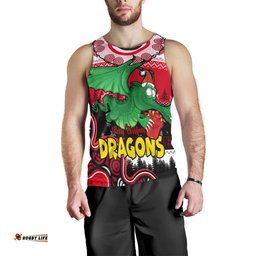 Australia St.George Christmas Men Tank Top - Dragon Aboriginal Inspried Xmas Men Tank Top
