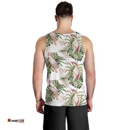 Australia Pink Cockatoo Men Tank Top Aussie Orchids - Seamless Pattern