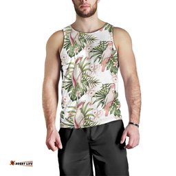 Australia Pink Cockatoo Men Tank Top Aussie Orchids - Seamless Pattern