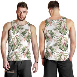 Australia Pink Cockatoo Men Tank Top Aussie Orchids - Seamless Pattern