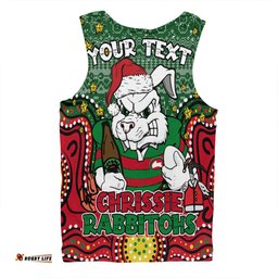 South Sydney Rabbitohs Custom Men Singlet - Christmas Knit Patterns Vintage Jersey Ugly Men Singlet