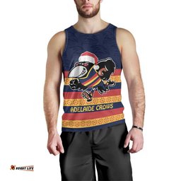 AFL Adelaide Christmas Personalised Men Tank Top with Crows Mascot