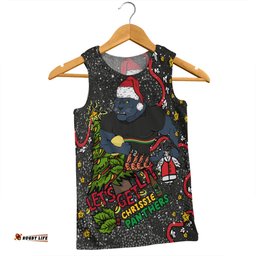 Penrith Panthers Christmas Custom Men Singlet - Let's Get Lit Chrisse Pressie Men Singlet