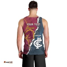 Personalised Broncos Rugby And Carlton Football Men Tank Top Sporty Version