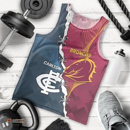 Personalised Broncos Rugby And Carlton Football Men Tank Top Sporty Version