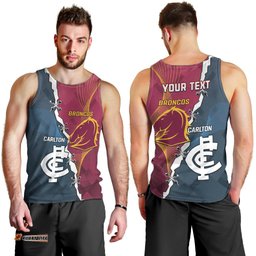 Personalised Broncos Rugby And Carlton Football Men Tank Top Sporty Version