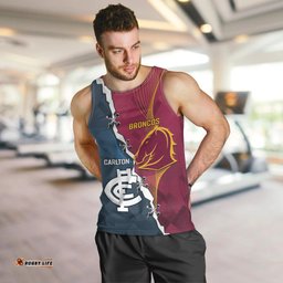 Personalised Broncos Rugby And Carlton Football Men Tank Top Sporty Version