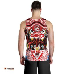 St. George Illawarra Dragons Indigenous Custom Men Tank Top - The RED V With Indigenous Culture Tank Top