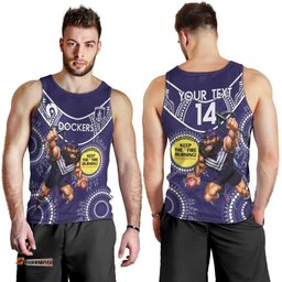 Custom AFL Dockers NAIDOC Week Men Tank Top Keep The Fire Burning Indigenous Art