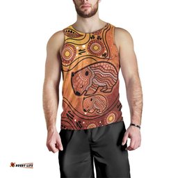 Australia Wombat Men Tank Top Indigenous Art