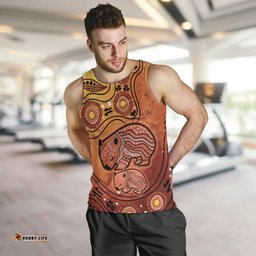 Australia Wombat Men Tank Top Indigenous Art