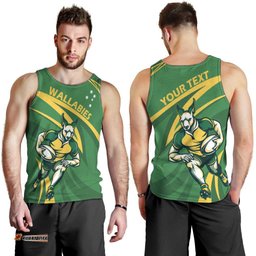 Personalized Australia Rugby Champion Men Tank Top Wallabies Mascot with Sporty Style