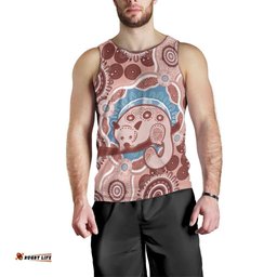 Blush Pink Australia Possum Men Tank Top Indigenous Art