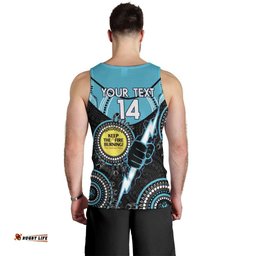 Custom AFL Power NAIDOC Week Men Tank Top Keep The Fire Burning Indigenous Art