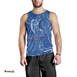 Australia New South Wales Men Tank Top Aussie Emu With Aboriginal Art