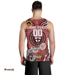 Custom St Kilda Saints NAIDOC Week 2024 Men Tank Top Mascot Football