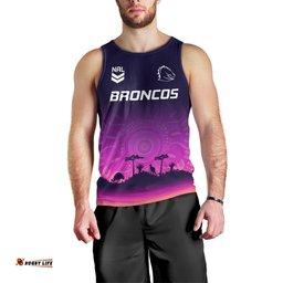 Custom NRL Broncos Men Tank Top The Starry Night Indigenous Aboriginal
