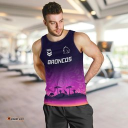 Custom NRL Broncos Men Tank Top The Starry Night Indigenous Aboriginal